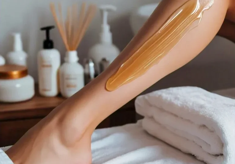 Leg with honey waxing strip